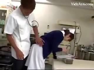 Nurse Getting Her Pussy Rubbed By medic And 2 Nurses At The Surgery
