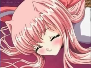 Chained anime cutie gets anal toy