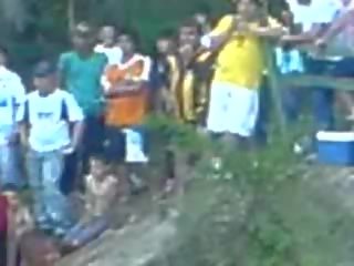 Crazy Latins Having adult clip In The River While Rest Of The Village Looking show