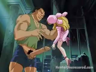 Aroused Blonde Hentai daughter Sucking An Enormous dick On Her