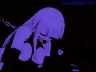 Mouthgagged slave babe whipped in the nightclub getting lick