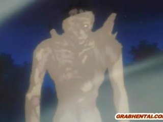 Chained hentai gets fingered her pussy