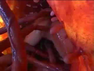 Elite oriental harlot sucks tentacle and gets another one in own Pussy