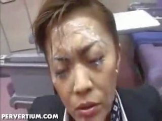 Японец секретар facialized