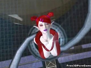 素晴らしいです 3d 赤毛 エイリアン フィーチャー 受け ファック ハード