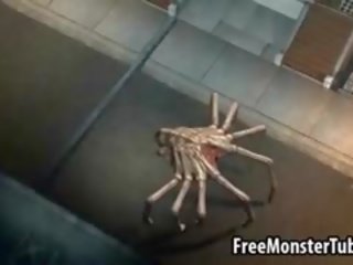 3D stunner Gets Double Teamed By Two Alien Spiders