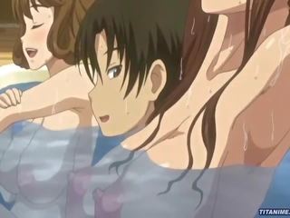 Lucky nerd guy gets bathed