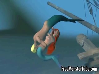 3D Little Mermaid diva gets fucked hard underwater