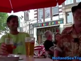 Блондинки улица момиче дава туристически bj
