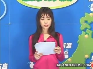 Телебачення weathergirl кінчання на обличчя на жити телебачення