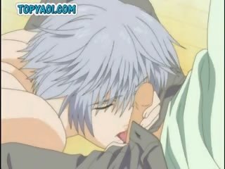 Tied Up Anime buddy Licking A Hard Firm dick And Riding Hard C
