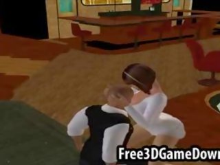 Groovy 3d мультиплікація брюнетка трахання смокче a великий