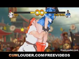 Dirty clip and Violence in this sex clip Parody of Street Fighter
