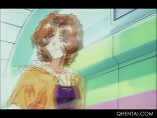 Hentai nhỏ tóc đỏ âm hộ đóng đinh sâu trong các tủ nhỏ phòng
