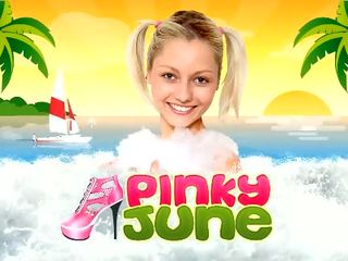 Teenaged 和 角質 青少年 pinky june 禮物 離 她的 光頭 pinky 陰唇