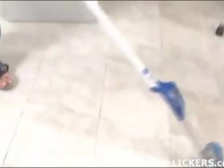 Maid smelling her employer's dirty panties