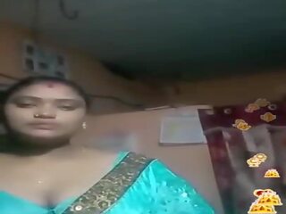 Tamil 印度人 大美女 蓝色 柔滑 blouse 生活, 脏 视频 02