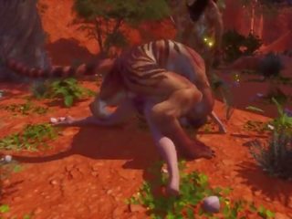 Furry impregnate a sexy bitch &vert; Big prick Monster &vert; 3D adult clip Wild Life