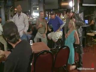 Alice Frost Is Tied Tightly, Made To Gag Onto Cock, Anally Fisted, Asshole Fucked, And Humiliated In A Public Bar In sex film Valley!