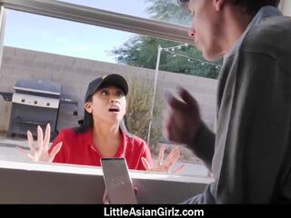 Groovy Asian Pizza Delivery sweetheart Ember Snow Fucks Gamers Cocks