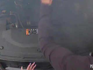 Petite Teen Deepthroats and Fucks a Hiker's Fat Cock...